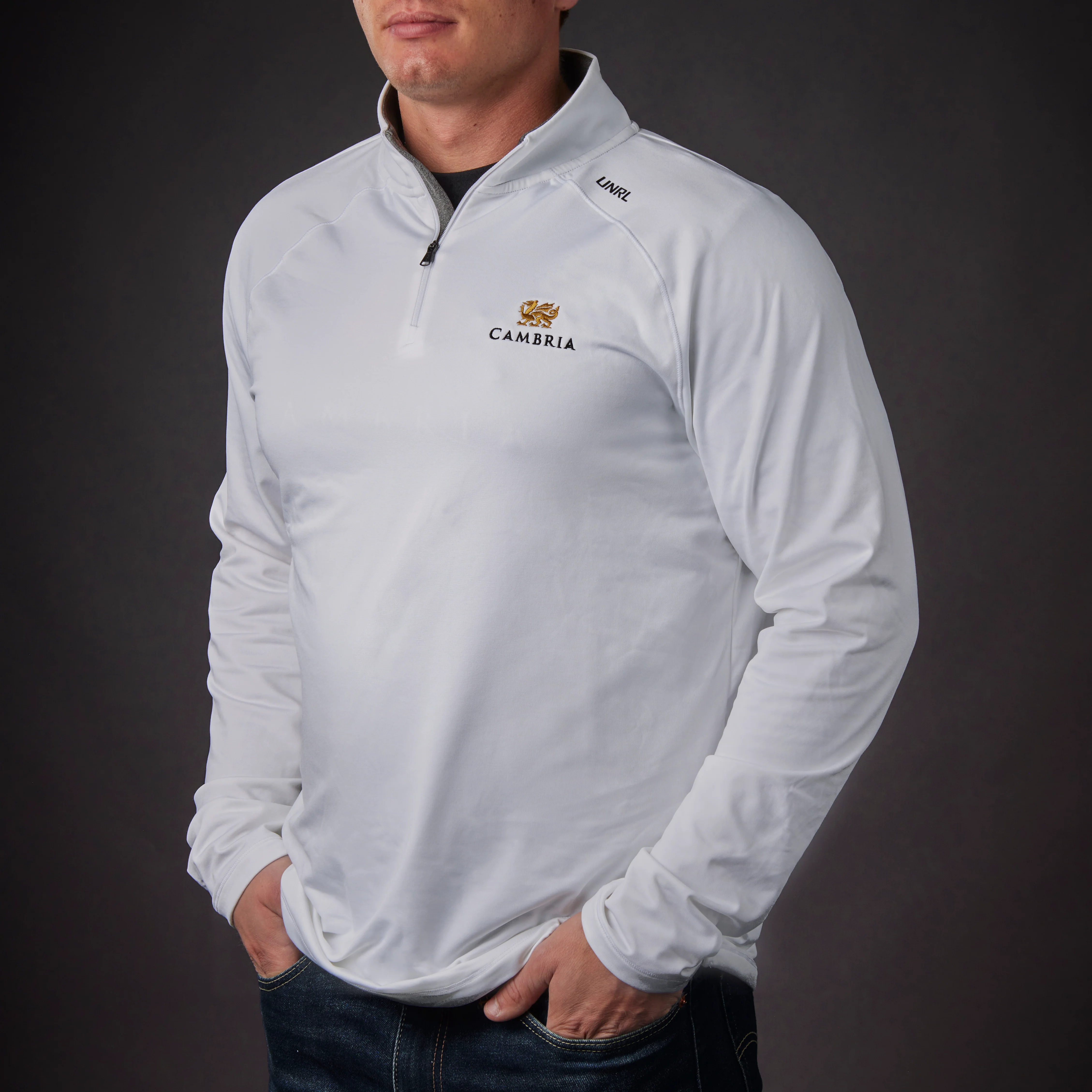 Men's UNRL Interlock 1/4 Zip - White